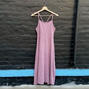 Lavender Strappy Midi Dress, Organic Cotton, M